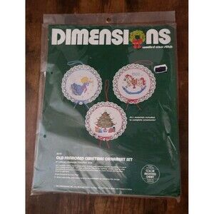 Dimensions Counted Cross Stitch Old Fashioned Christmas Ornament Set Tree Angel